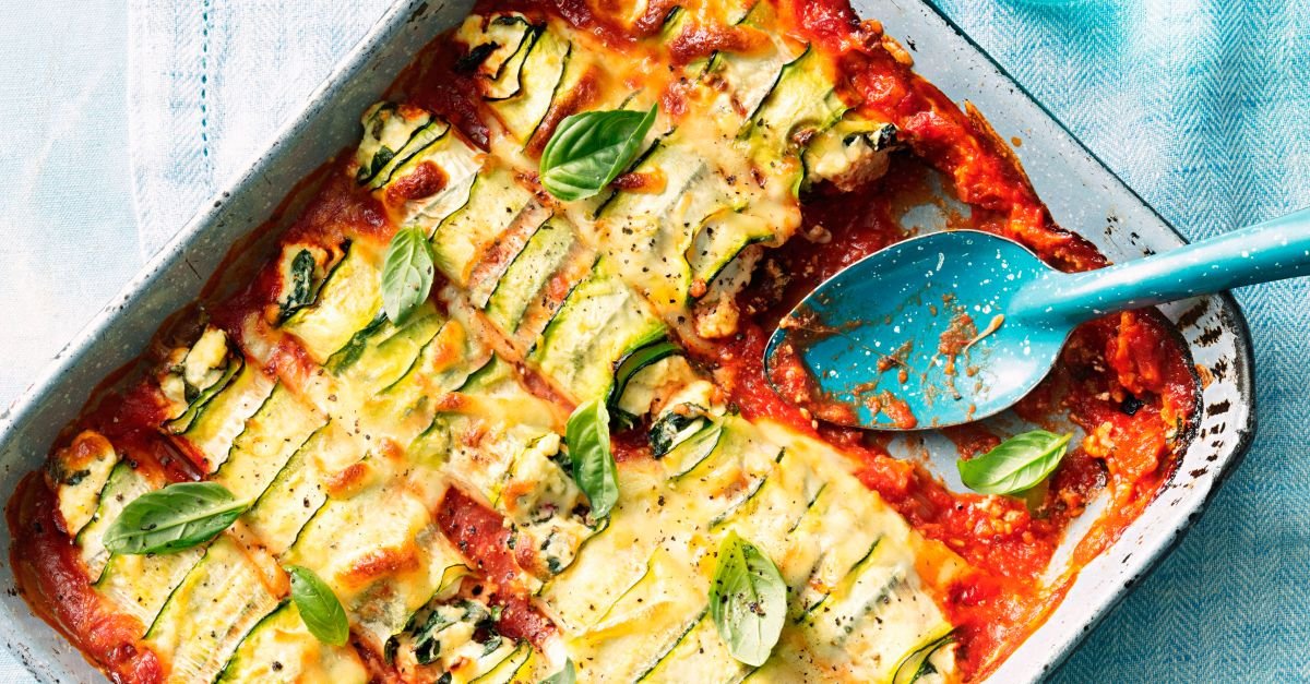 Cannelloni mit Ricotta, Spinat und Zucchini