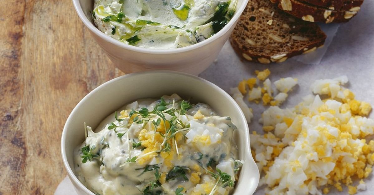 Kresse-Eier-Quark und Bärlauch-Ziegenfrischkäse