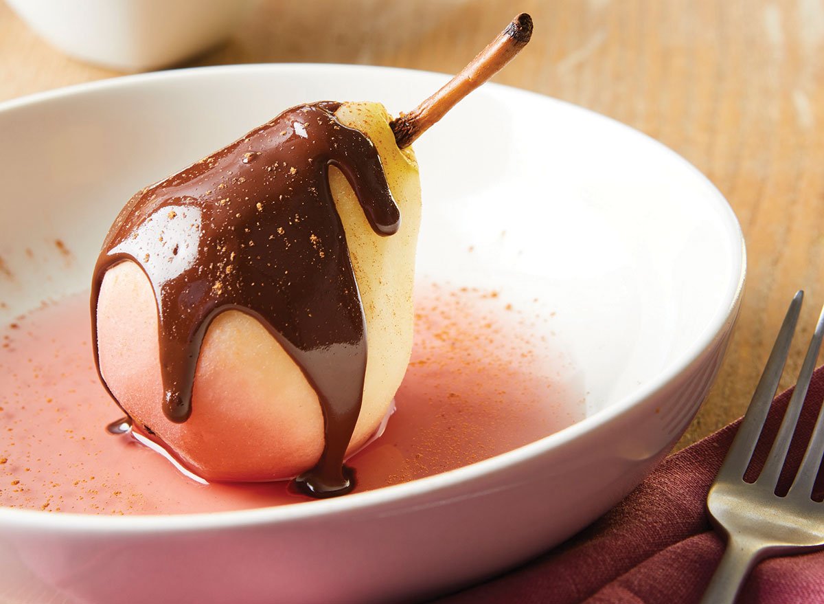 Poached Pears With Spiced Chocolate Sauce Recipe