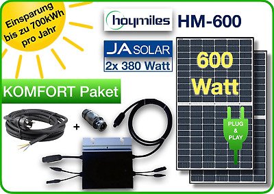 Balkonkraftwerk 760 W / 600 Watt Hoymiles HM-600 Set mit JA-Solar KOMFORT Paket | eBay
