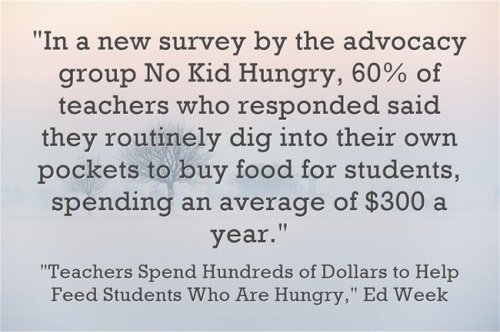 Statistic Of The Day: Yes, We Teachers Buy A Lot Of Food For Our Students To Eat