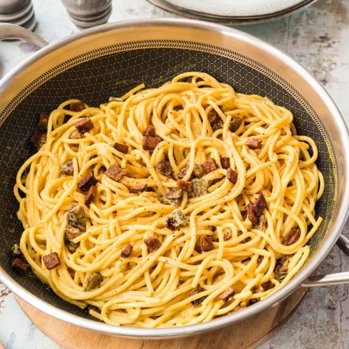 Super leckere vegane Spagetti Carbonara - Eine Prise Lecker