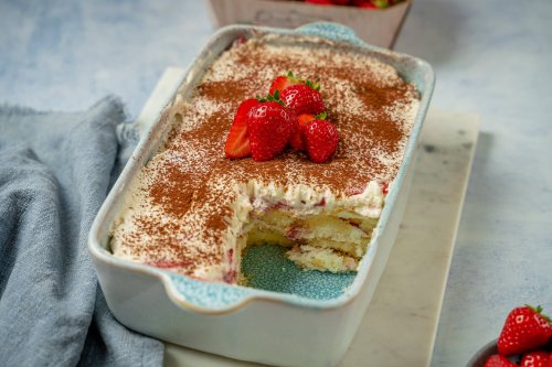 Erdbeer Tiramisu - super leckeres Dessert mit Mascarpone, Quark (und ohne Ei)