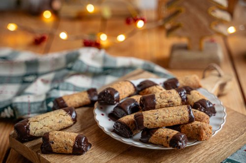 Nusstangen mit Schokolade - schnelle Weihnachtsplätzchen backen