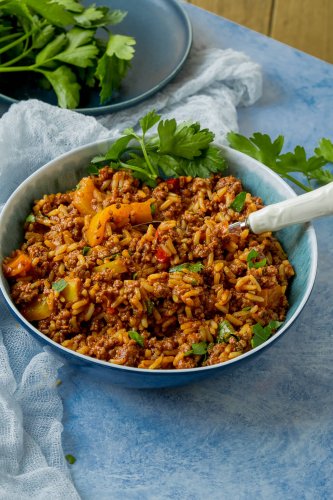 Mega leckerer Reis Hackfleisch Topf