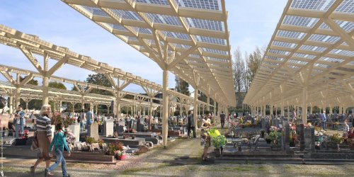 This town is going to cover its cemetery with solar canopies