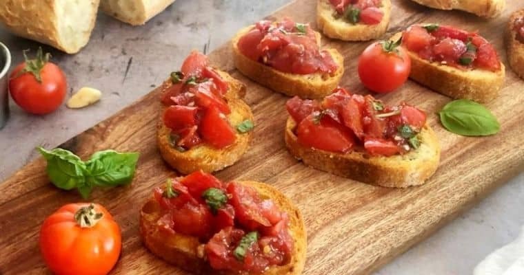 Air Fryer Bruschetta - Healthy - Fresh Tomatoes - EmilyFabulous