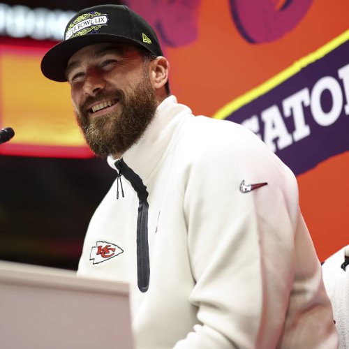 Travis Kelce Debuts Slicked Back Hairstyle During Red Carpet Appearance