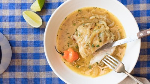 Caribbean Smothered Chicken With Coconut, Lime, and Chiles