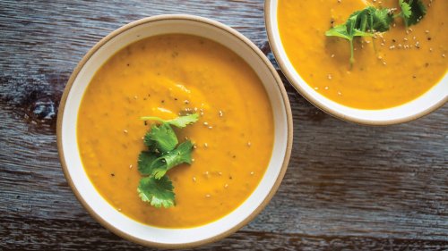 Creamy Chia Coconut Ginger-Carrot Soup