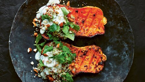 Maple and Chile Roasted Squash With Quinoa Tabouli