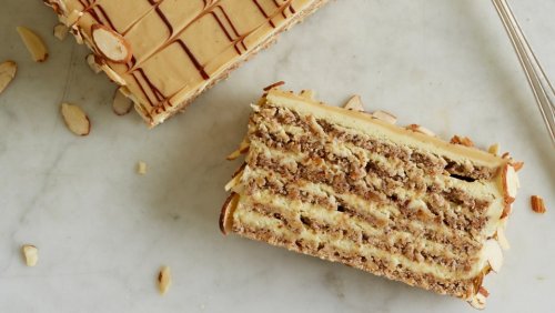 Esterházy Schnitten (Hazelnut-­Vanilla Layer Cake)