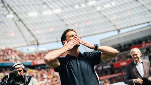Bayer Leverkusen's Xabi Alonso bids farewell to fans after loss