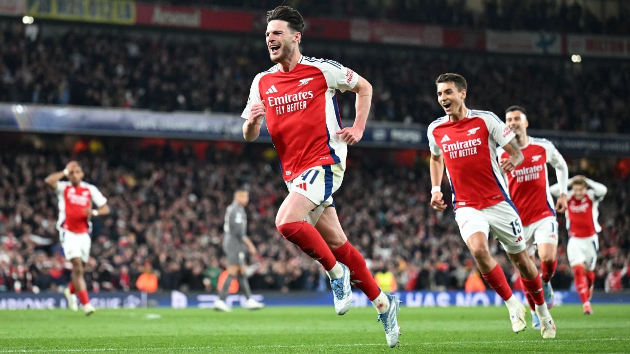 Champions League as it happened: Rice's strikes stun Madrid
