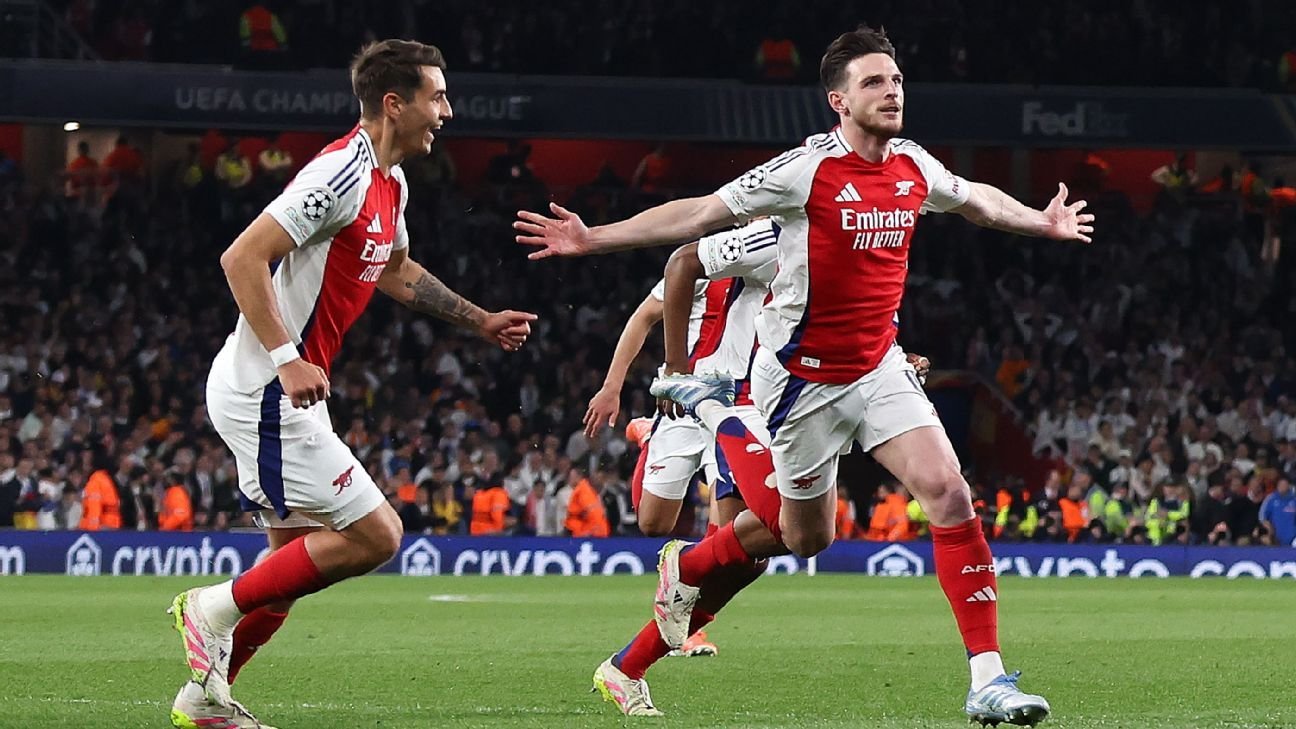 Declan Rice's 'magic' free kicks see Arsenal stun Real Madrid
