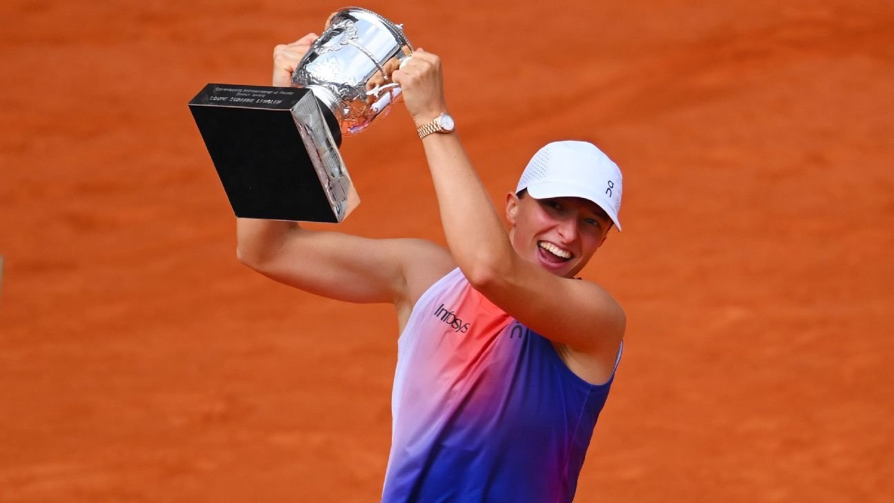 French Open final updates: Iga Swiatek beats Jasmine Paolini