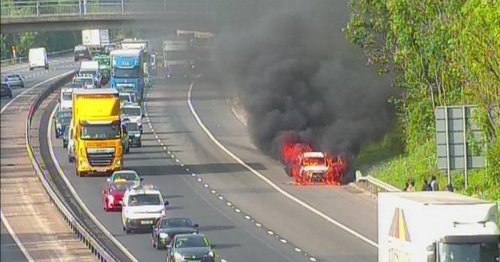 Live M11 Traffic Updates As Car Bursts Into Flames Causing Long Delays Flipboard 