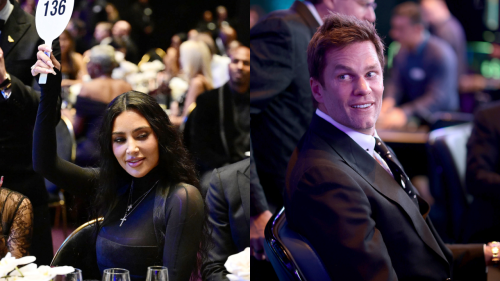 Kim Kardashian and Tom Brady Have Playful Bidding War at Charity Event