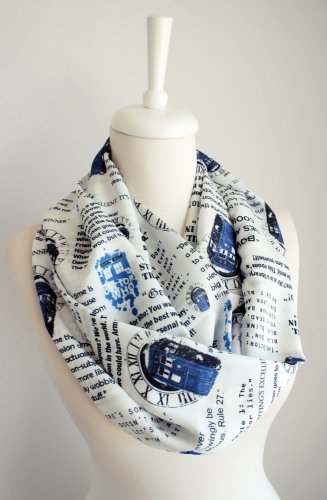 Dr Who Tardis Scarf Doctor Who Scarf Infinity Scarf Geek Gift - Etsy