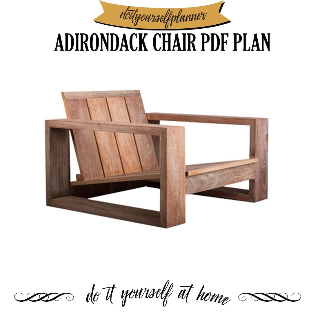 Adirondack Chair Plan Diy Wooden Chair Plans Diy Outdoor - Etsy