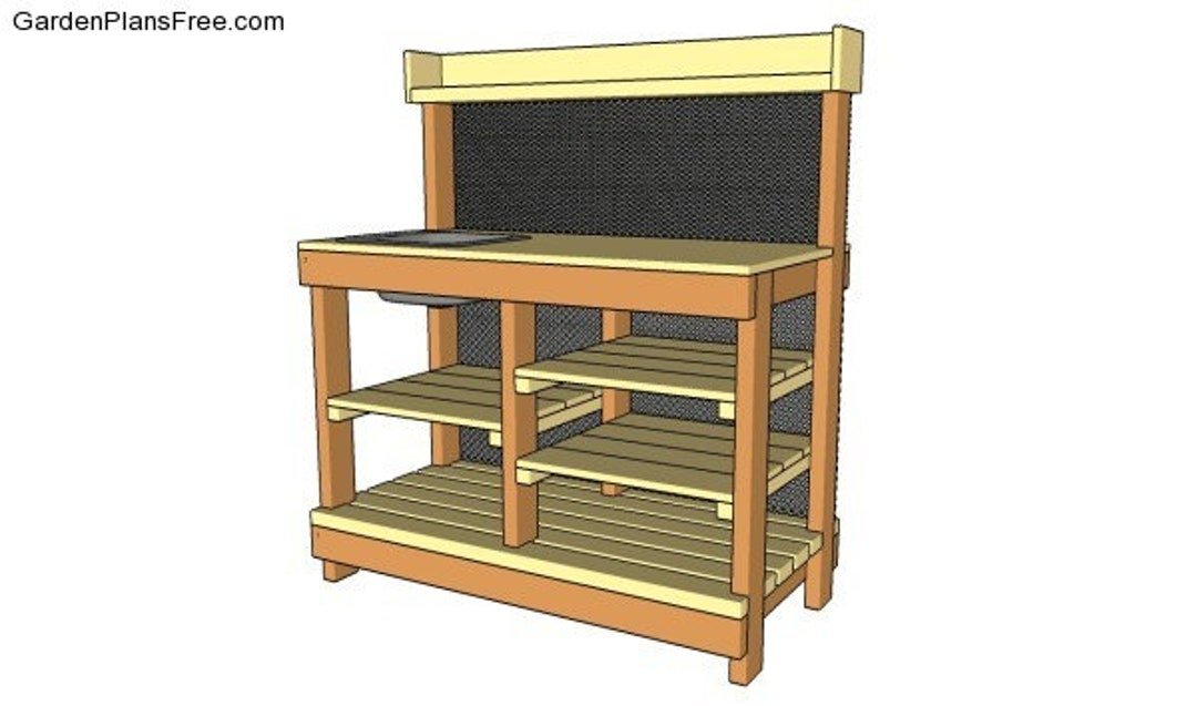 Potting Bench With Sink Plans - Etsy