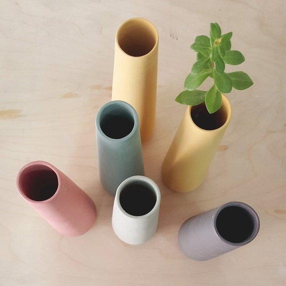 Ceramic vase for single flower