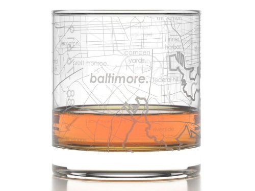 Baltimore Maps Rocks Glass