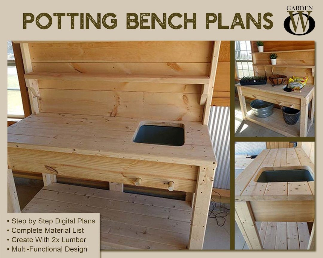 DIY Potting Bench Plans Strong Elegant and Easy to Make - Etsy