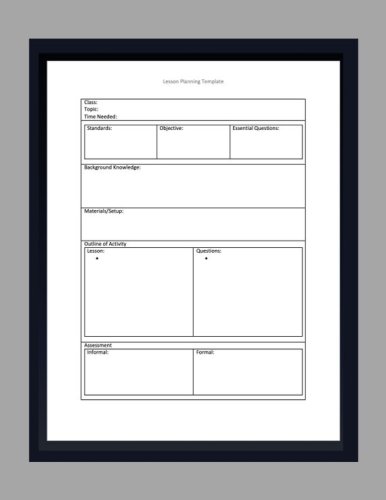 Lesson Planning Template - Etsy