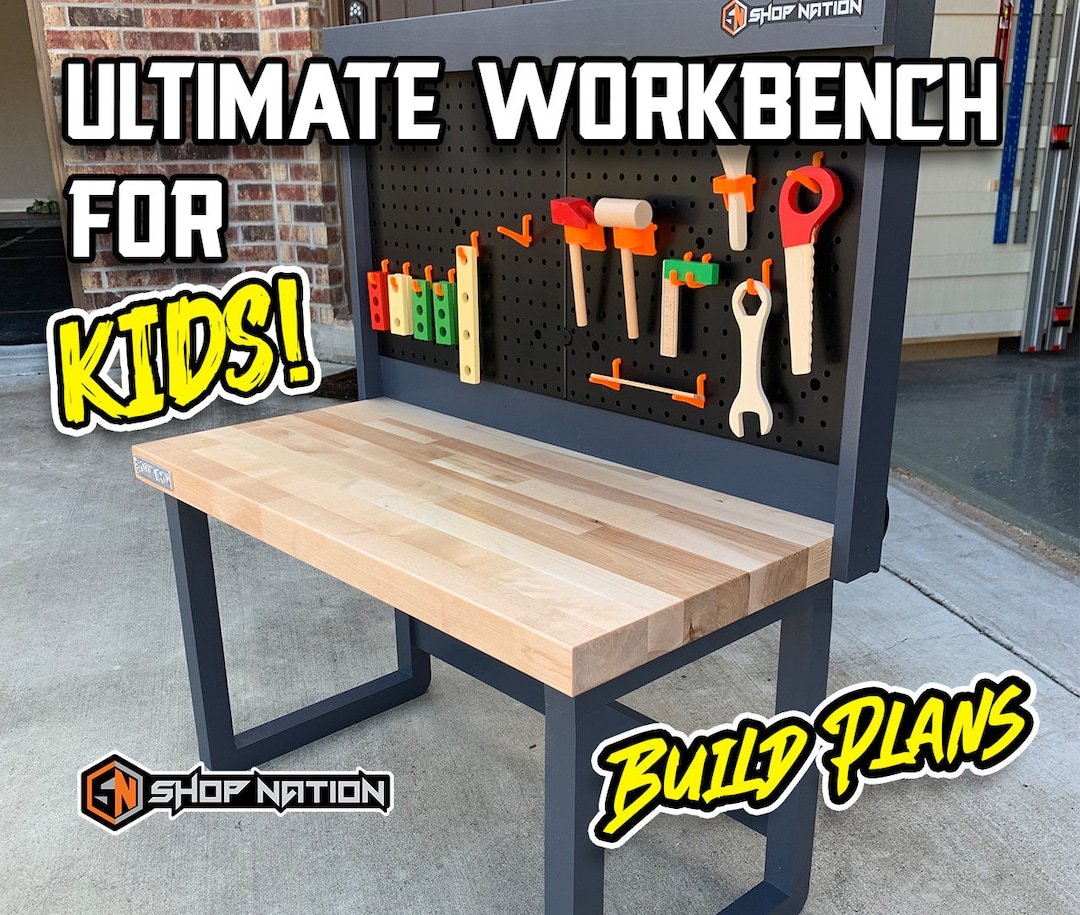 The COOLEST Kid Workbench Plans - Etsy