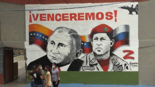 Video. Mural of Putin and Chávez shows Venezuelans' support for the Russian president