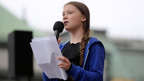 Swedish activist Greta Thunberg addresses climate march in Copenhagen