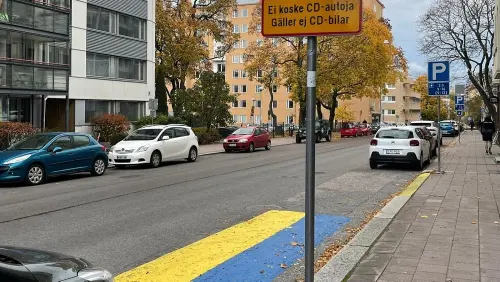 City trolls Russian diplomats with colorful parking space