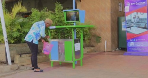 In Kenya, a high tech trash bin invented to boost recycling