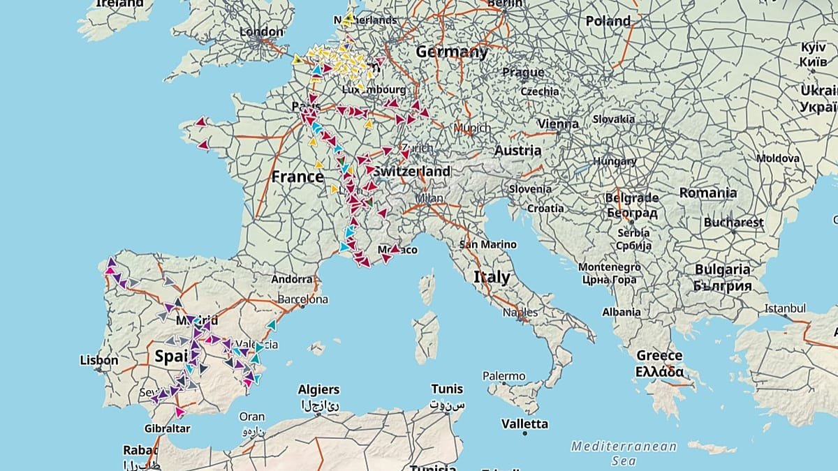 All aboard: New real-time map lets travellers track trains across France, Spain and Belgium