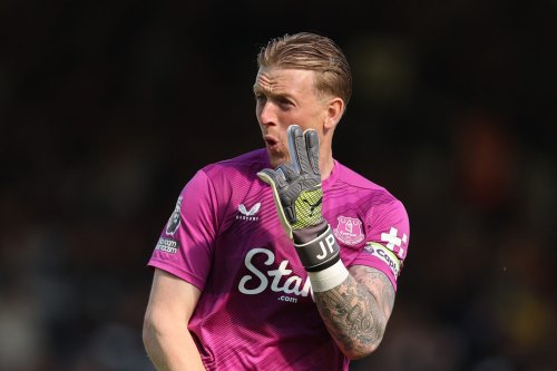 Jordan Pickford reacts to his new song that Everton fans were singing at Fulham