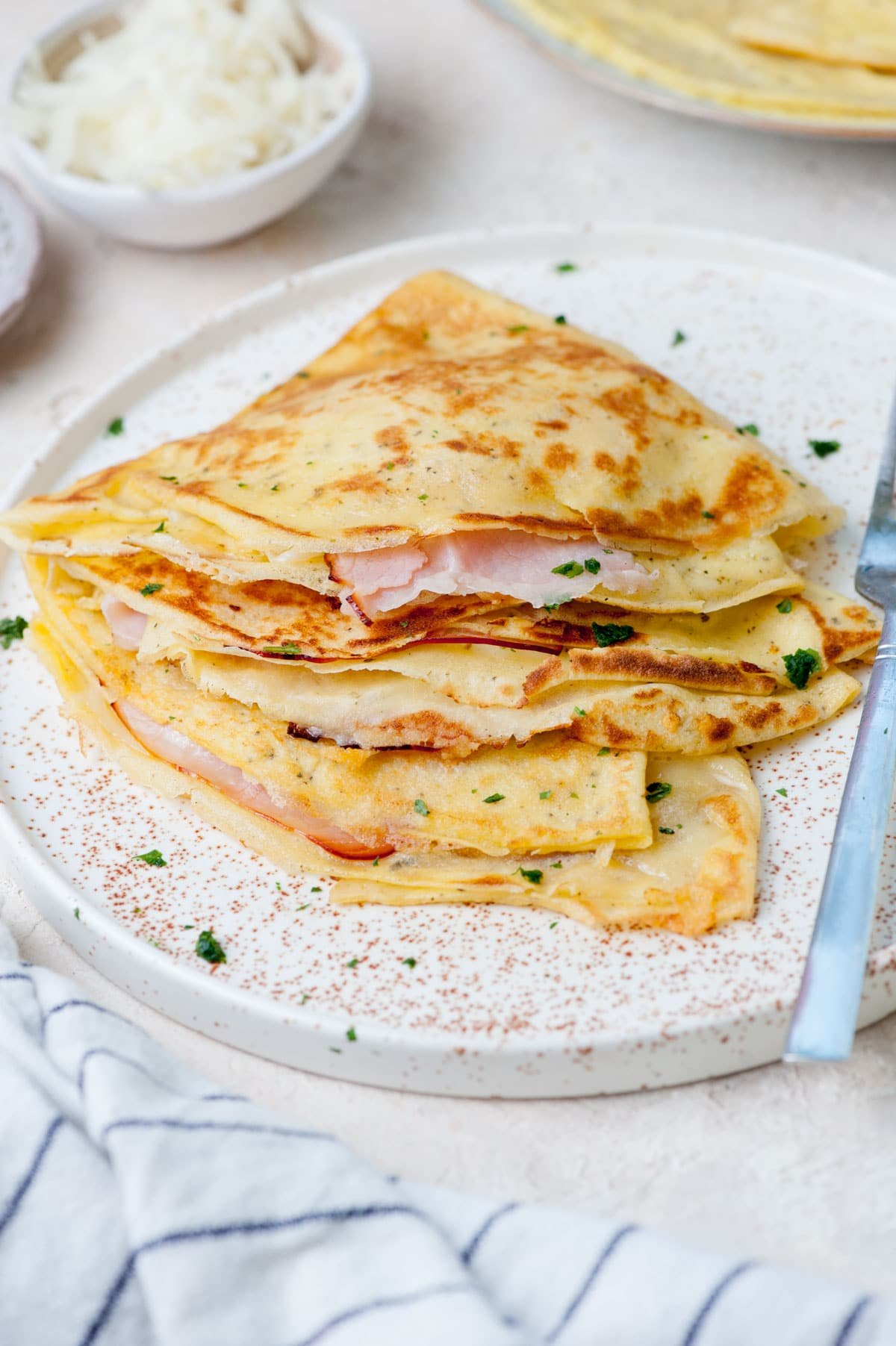 Savory Crepes (with ham, cheese, and eggs)