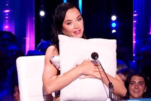 Katy Perry covers up with pillow after wardrobe malfunction on American Idol: 'My top broke'