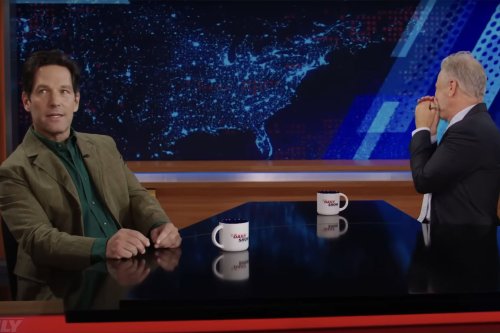 Watch Paul Rudd make Jon Stewart break on Daily Show during cheeky conversation about the perineum: 'Gorgeous!'