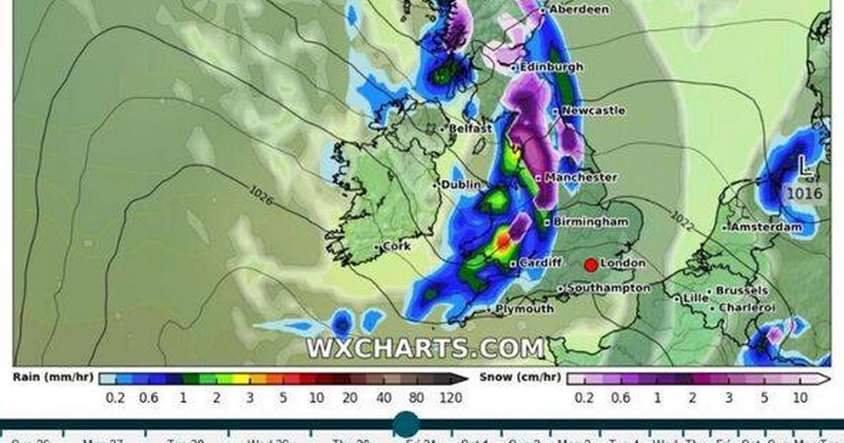 New weather maps show exact time snow will hit 28 counties including Yorkshire amid Met Office update