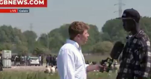 GB News Patrick Christys confronts illegal migrant on air befor Channel crossing