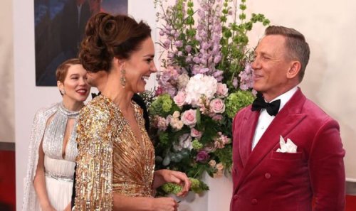One is meeting Mr Bond! Kate dazzles with Daniel Craig at No Time to Die premiere
