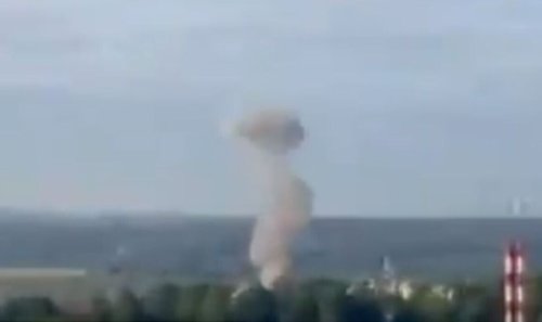 Moscow under attack from drone strike barrage with explosions and smoke seen