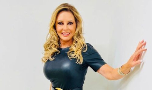 Carol Vorderman, 61, tries to 'snog' Rylan Clark, 34, in tight leather ...