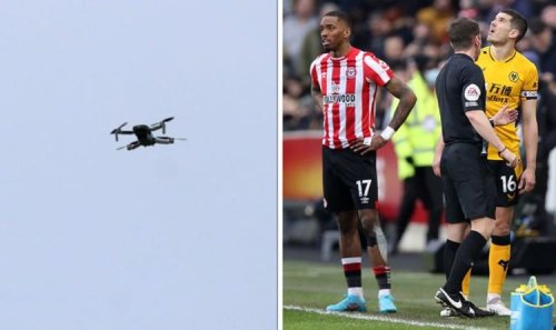 Brentford and Wolves players pulled off pitch as drone causes havoc