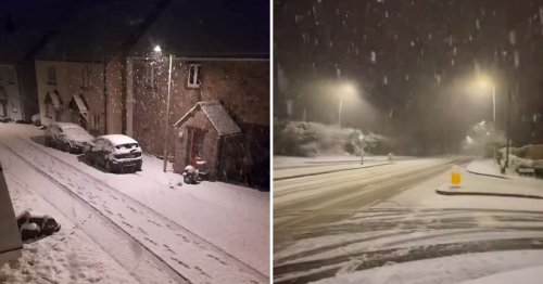 Snow falls across UK with Met Office warning of 48 hours of Storm Nelson chaos