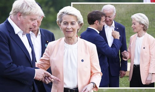 Ursula von der Leyen sidelines Boris at G7 to stage photo op with Macron and Biden