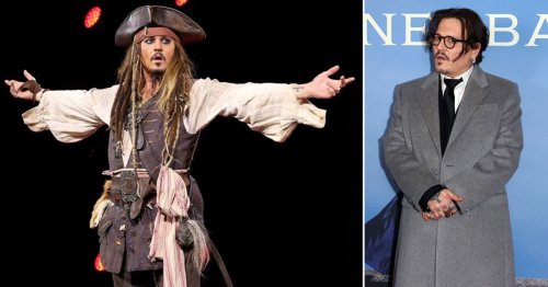Johnny Depp's emotional reunion with Pirates of the Caribbean stars at premiere