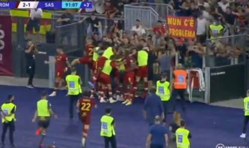 Jose Mourinho sprints down touchline and dives into crowd after Roma score dramatic winner