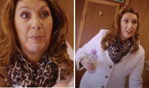 'Don't want to film that!' Jane McDonald warns viewers during 'rocky' boat trip